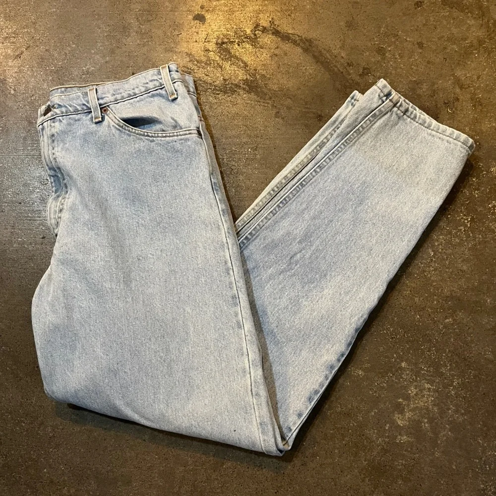 Vtg Levi's‎ 550 Jeans Mens 38x34 Light Wash Relaxed Fit Tapered Leg Orange Tab